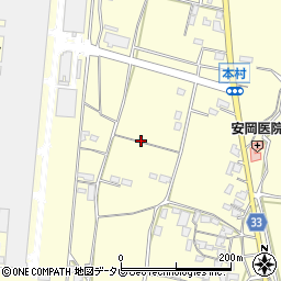福岡県朝倉市小田周辺の地図