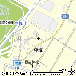 福岡県朝倉市平塚967-1周辺の地図