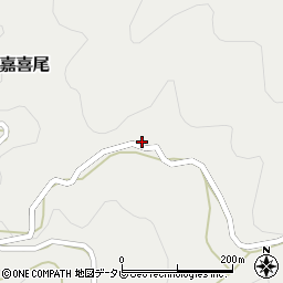 愛媛県西予市城川町嘉喜尾2428周辺の地図