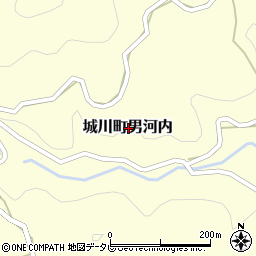 愛媛県西予市城川町男河内周辺の地図