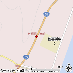 佐喜浜中学前周辺の地図