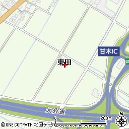 福岡県朝倉市東田周辺の地図