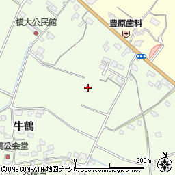 福岡県朝倉市牛鶴周辺の地図