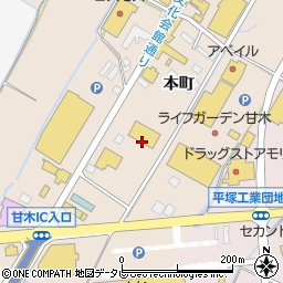 ダイナム福岡甘木店周辺の地図