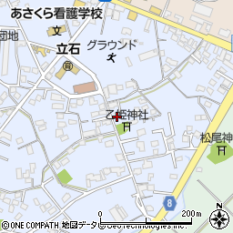 福岡県朝倉市頓田82周辺の地図