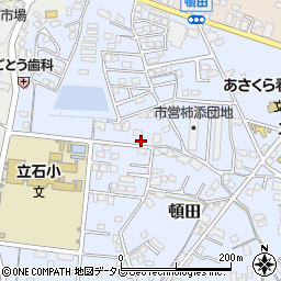 福岡県朝倉市頓田周辺の地図