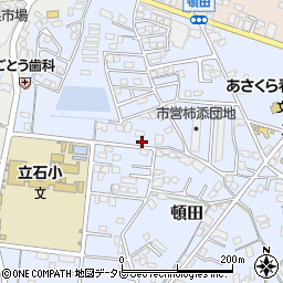 福岡県朝倉市頓田周辺の地図