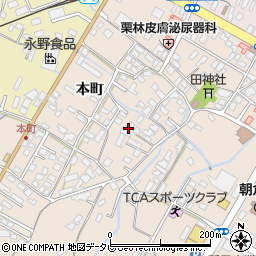 福岡県朝倉市本町周辺の地図