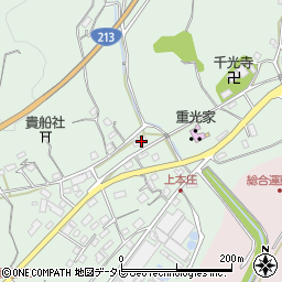 大分県杵築市本庄上本庄1304-2周辺の地図