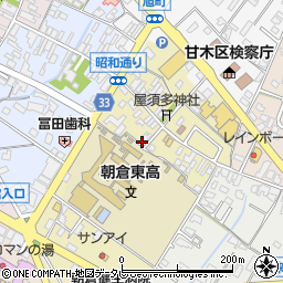 福岡県朝倉市水町周辺の地図