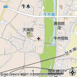 福岡県朝倉市牛木162-1周辺の地図