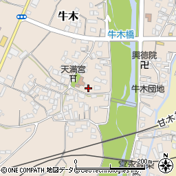 福岡県朝倉市牛木162周辺の地図