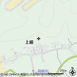 福岡県朝倉市上組周辺の地図