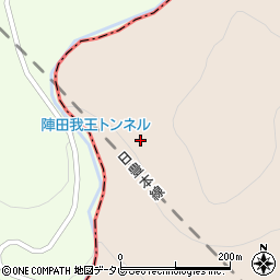 陣田我王トンネル周辺の地図