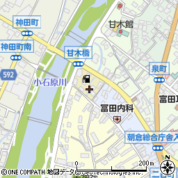 福岡県朝倉市横内町周辺の地図