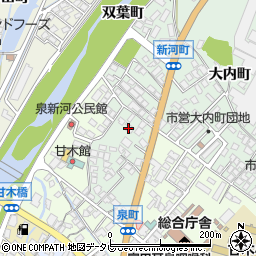 福岡県朝倉市新河町周辺の地図