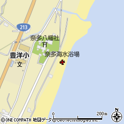 奈多海水浴場周辺の地図