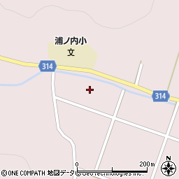 奥浦川周辺の地図