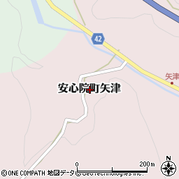 大分県宇佐市安心院町矢津周辺の地図