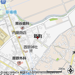 福岡県筑前町（朝倉郡）新町周辺の地図