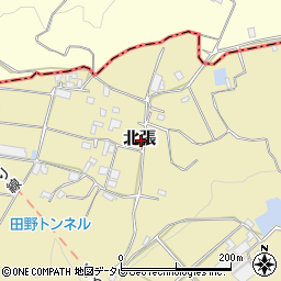 高知県安芸郡田野町北張周辺の地図