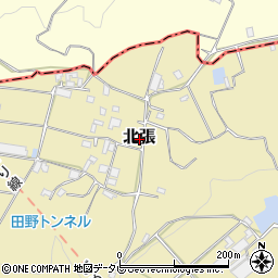 高知県田野町（安芸郡）北張周辺の地図
