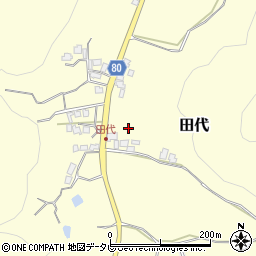 福岡県朝倉市田代周辺の地図