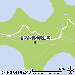 自然休養林諏訪崎周辺の地図