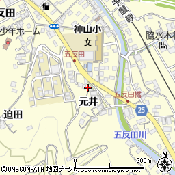 愛媛県八幡浜市五反田元井周辺の地図