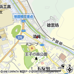 愛媛県八幡浜市矢野町清滝周辺の地図