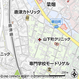 佐賀県唐津市山下町周辺の地図