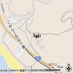〒784-0046 高知県安芸市下山の地図