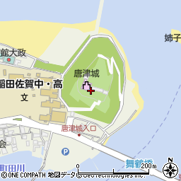 唐津城天守閣周辺の地図
