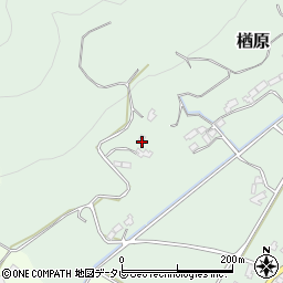 福岡県朝倉市楢原664周辺の地図