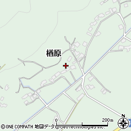 福岡県朝倉市楢原周辺の地図