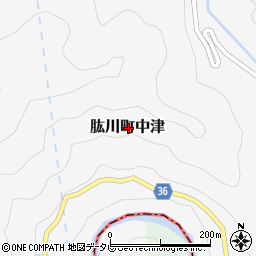 愛媛県大洲市肱川町中津周辺の地図