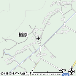 福岡県朝倉市楢原182周辺の地図
