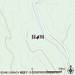 高知県津野町（高岡郡）貝ノ川周辺の地図