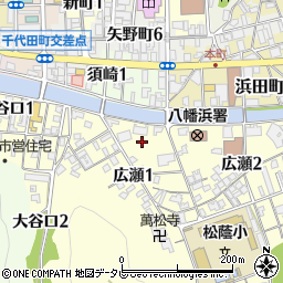 愛媛県八幡浜市広瀬1丁目周辺の地図