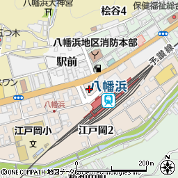 八幡浜市営駅前駐車場周辺の地図