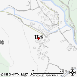 福岡県朝倉市甘水周辺の地図