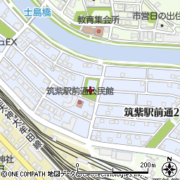 筑紫駅前通2号公園周辺の地図