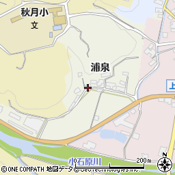 福岡県朝倉市浦泉周辺の地図
