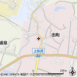 福岡県朝倉市出町1587周辺の地図