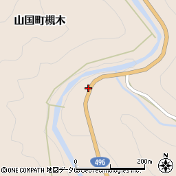 大分県中津市山国町槻木1252周辺の地図