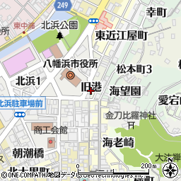 愛媛県八幡浜市旧港周辺の地図