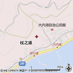 愛媛県八幡浜市向灘大内浦周辺の地図