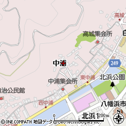 愛媛県八幡浜市向灘中浦周辺の地図