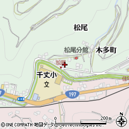 愛媛県八幡浜市松柏松尾周辺の地図