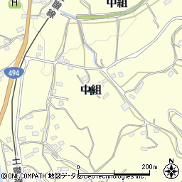 高知県高岡郡佐川町中組周辺の地図